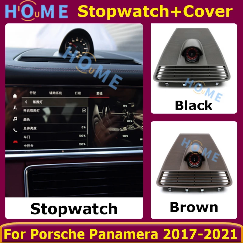 

Car Chrono Stopwatch For Porsche Panamera 2017-2021 Interior Dashboard Central Clock Compass Time Electronic Meter Accessional