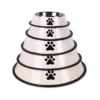 Stainless steel pet bowl cat bowl dog food bowl multiple specifications anti-fall food bowl large capacity feeding pet supplies 6