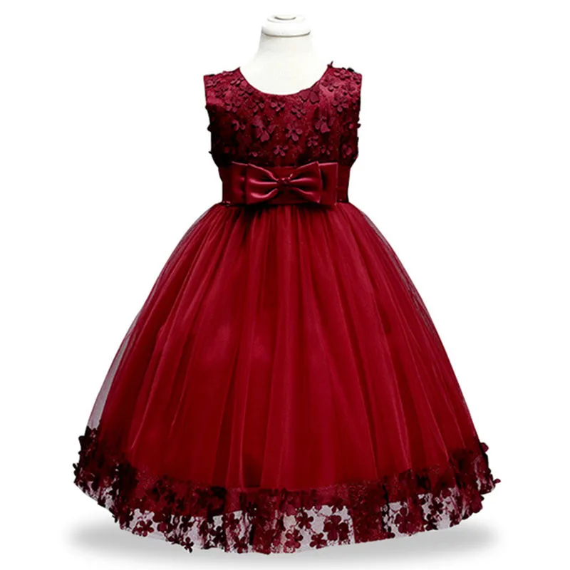 2-9T Baby Frocks Party Wear Fashion Party Dress Infant Princess Deguisement With Bow Children Frock Girls Dresses