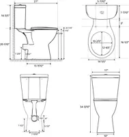 Rear Outlet Toilet With 19 Inch Tall Toilet Bowl & Tank, High Toilets For Seniors With Rear Discharge-Includes Extension Pipe 2