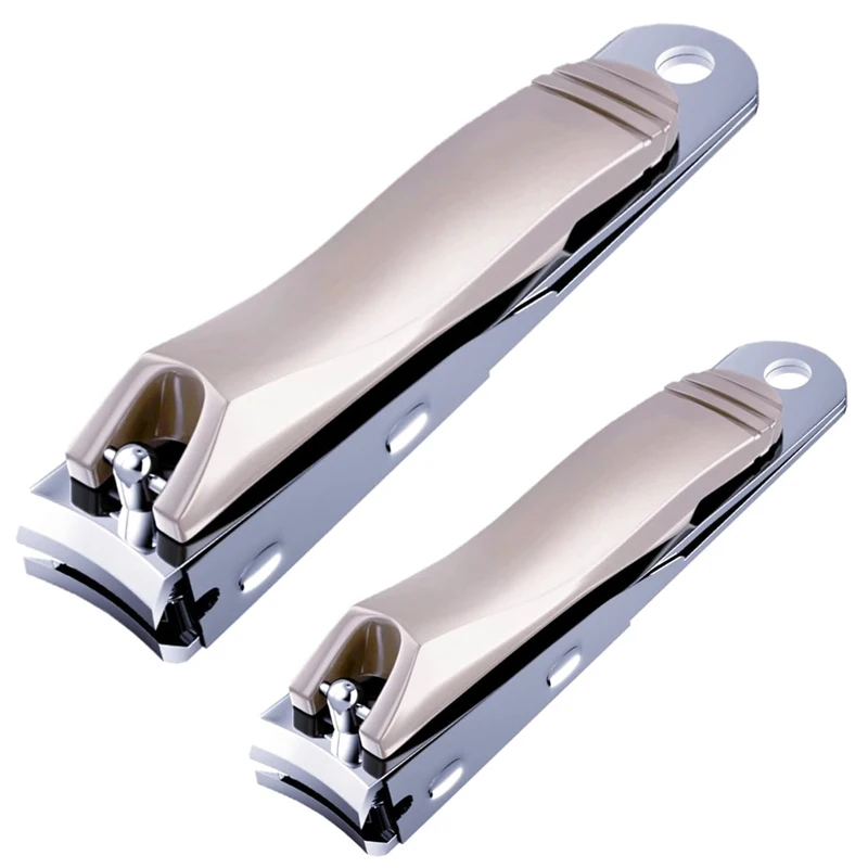 Nail Clippers Nail Scissors Set Manicure Nail Clipper Set Stainless Steel Anti Splash Fingernail Cutter Thick Hard Toenail Scissors Tools Two Sizes