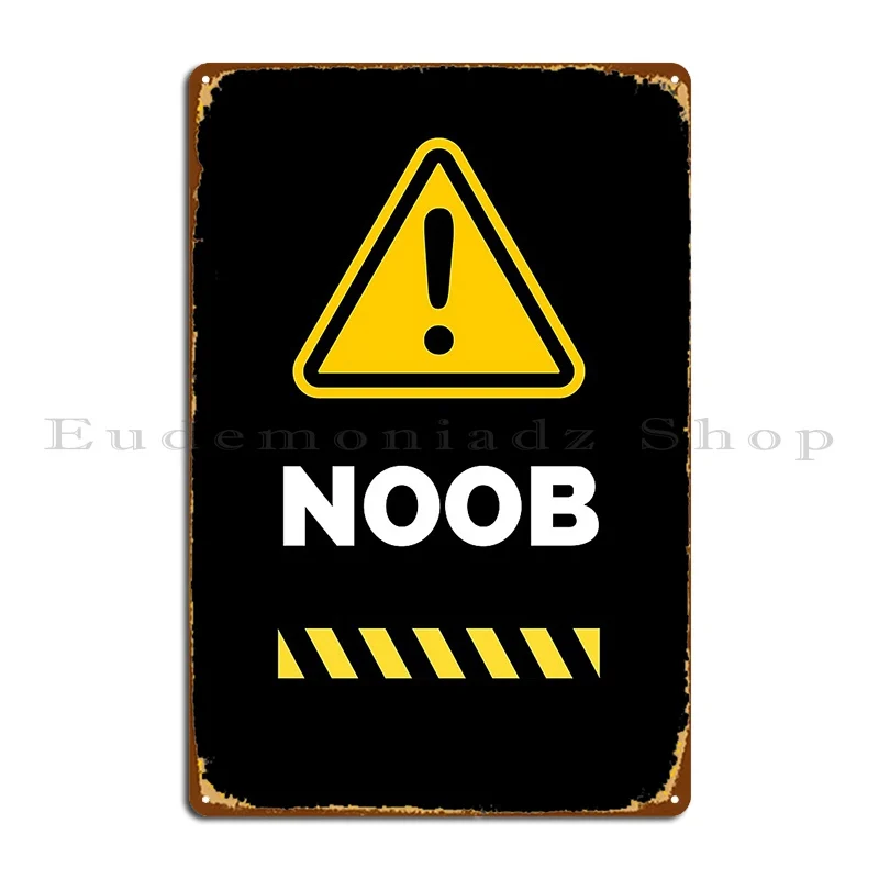 Внимание, Noob, металлический знак, стиль оформления классического клуба, жестяной знак на заказ