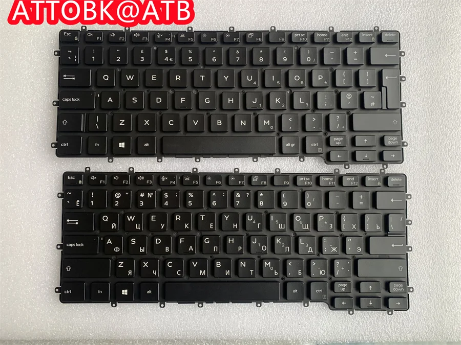 Russo Eua Francês Reino Unido Hebraico gr Teclado Portátil para Dell Latitude 7400 2-em1 9410 2-em-1 ru Eua fr uk gr Layout com Backlit Novo