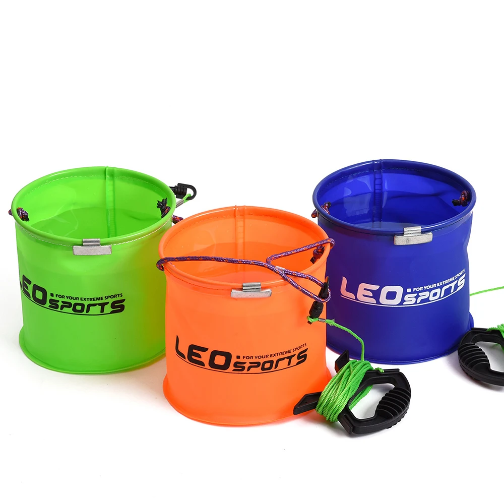 Seau de pêche pliable EVA épais pour vifs, réservoir à eau 17 cm avec poignée et corde