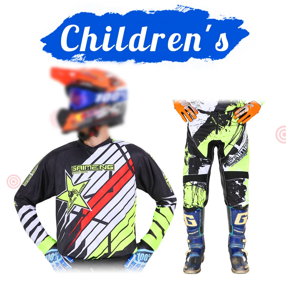 children's Motocross Jersey and Pants Youth Motorcycle racing suit gear set Enduro MX Combo Kids Kits 5 6 7 8 9 10 11 12 years