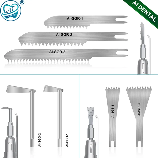 Dental Micro Saw Blades Spare Parts Bone Cutting Material Compatible AI-SGR-D/SGO-T/SGS-Y for Dentist Surgery 1pcs