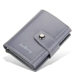 Sleek RFID Men’s Slim Card Wallet - High - Quality, Compact Design with Secure Card and Photo Holder (Gray)