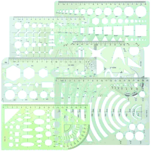 3 Pcs Circle Templates Geometric Drawing Template Measuring Ruler Stencils  Drawing Set Scale Drafting Tools, Plastic Digital Painting Stencils for