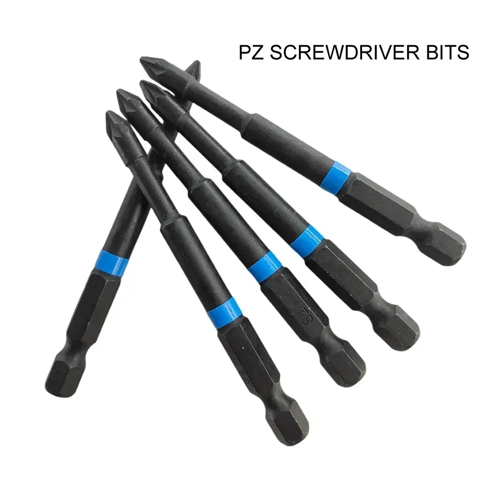 5Pcs PZ1 PZ2 PZ3 Eletric Screwdriver Bits 75mm Screwdriver Set 1/4 Inch Hex Shank Magnetic Driver Bit Non-slip Batch Head Cross
