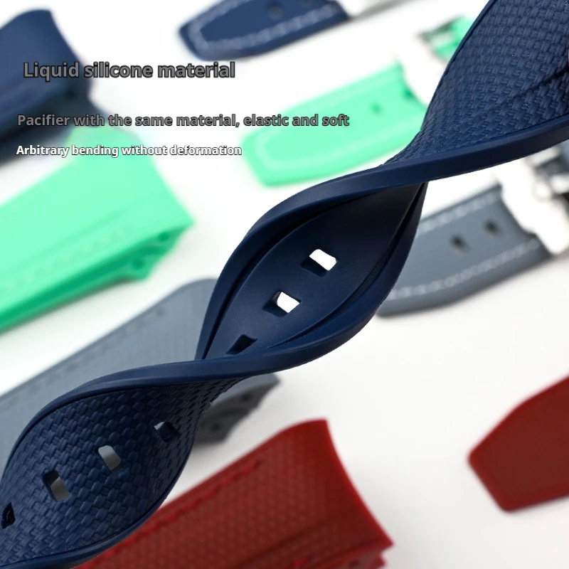 حزام ساعة سيليكون مطاطي مقاوم للماء 22 ملم حزام ري...