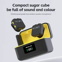 Wireless Lavalier Microphone with Charging Bin Noise Cancelling Mini Portable Mic For Video vlog Live Recording Wireless Mic