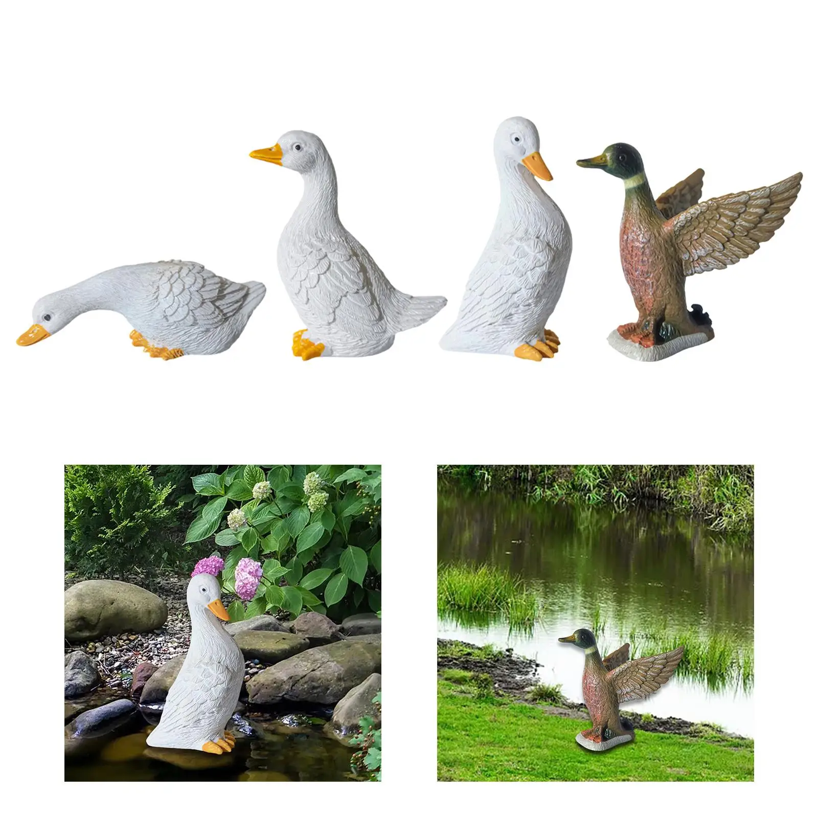 Miniature Figurines Gift Duck Statue for Terrarium Courtyard Micro Landscape