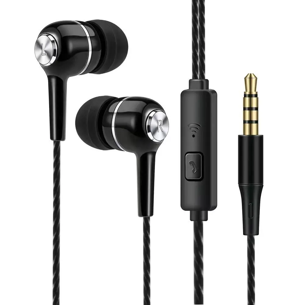Stereo In-Ear Earphone Bass With Microphone HiFi Headphone Portable Earpiece Wired Headphone for Apple/Android/Huawei