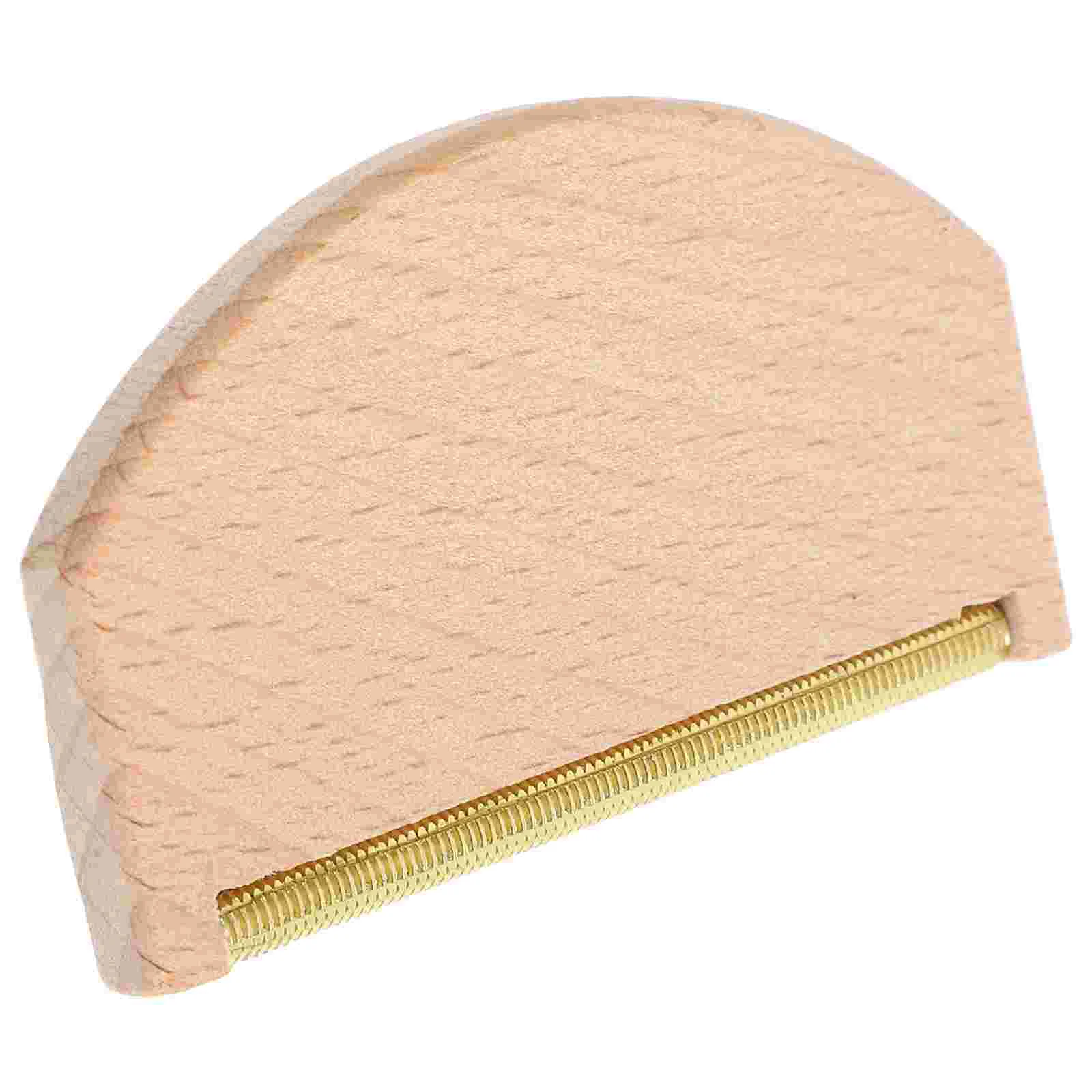 Golden Copper Strip Wood Handle Wool Cashmere Comb Sweater Pilling Remover Fabric Lint Cleaner Knitwear Defuzzing Tool Manual