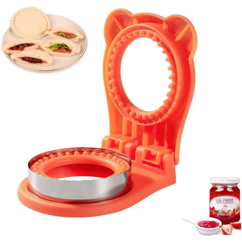 Premium Stainless Steel Sandwich Cutter and Sealer Kit with Ergonomic Plastic Handles for DIY Bread Fruit Vegetable Cutting