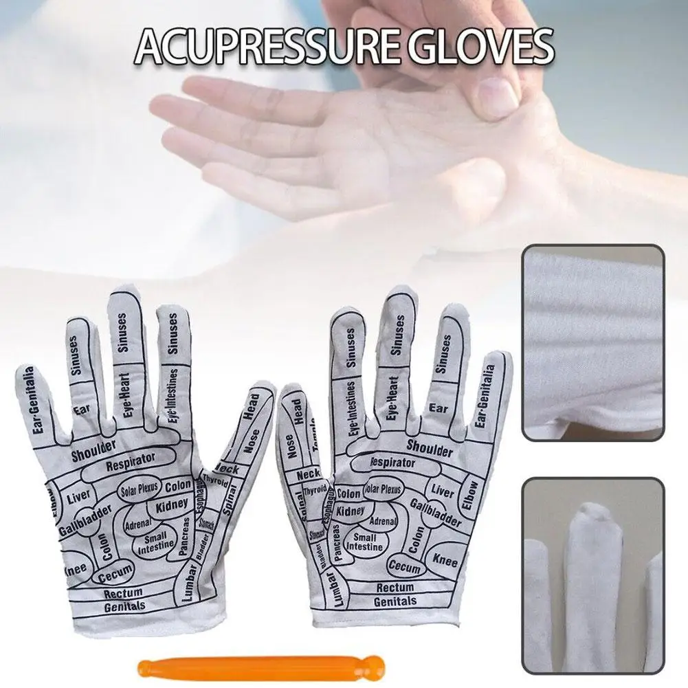

Hand Reflexology Gloves For Home Spa Massage Lose Weight Hand Acupressure Tools Reusable Mittens Exfoliator Textured X0D1