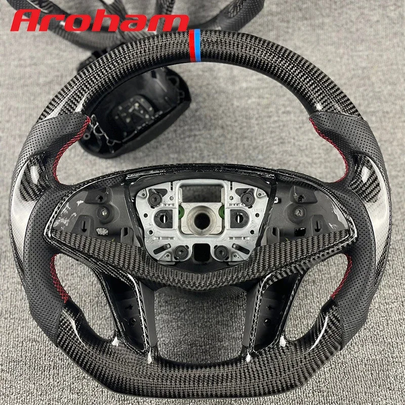 

Aroham Real Carbon Fiber Steering Wheel For Cadillac XT5 CT6 2018 2019 2020 2021 2022 2023