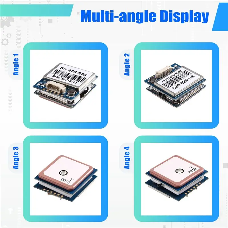 AT12 GNSS BN-880 듀얼 GPS 모듈 통합 QMC5883L 자력계 나침반 AMP2.6/PIX-HAWK 비행 컨트롤러용