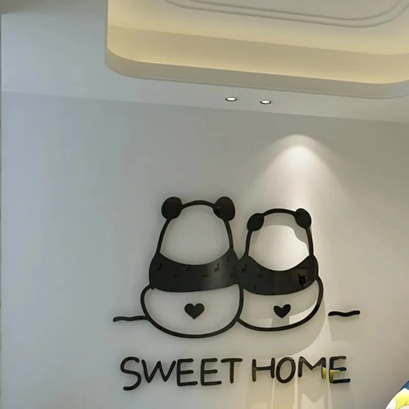 Adesivi Murali Per La Casa In Acrilico Stereo Creativo Cute Panda Kindergarten Wall Decor Decalcomanie Soggiorno Divano Sfondo Adesivi Murali