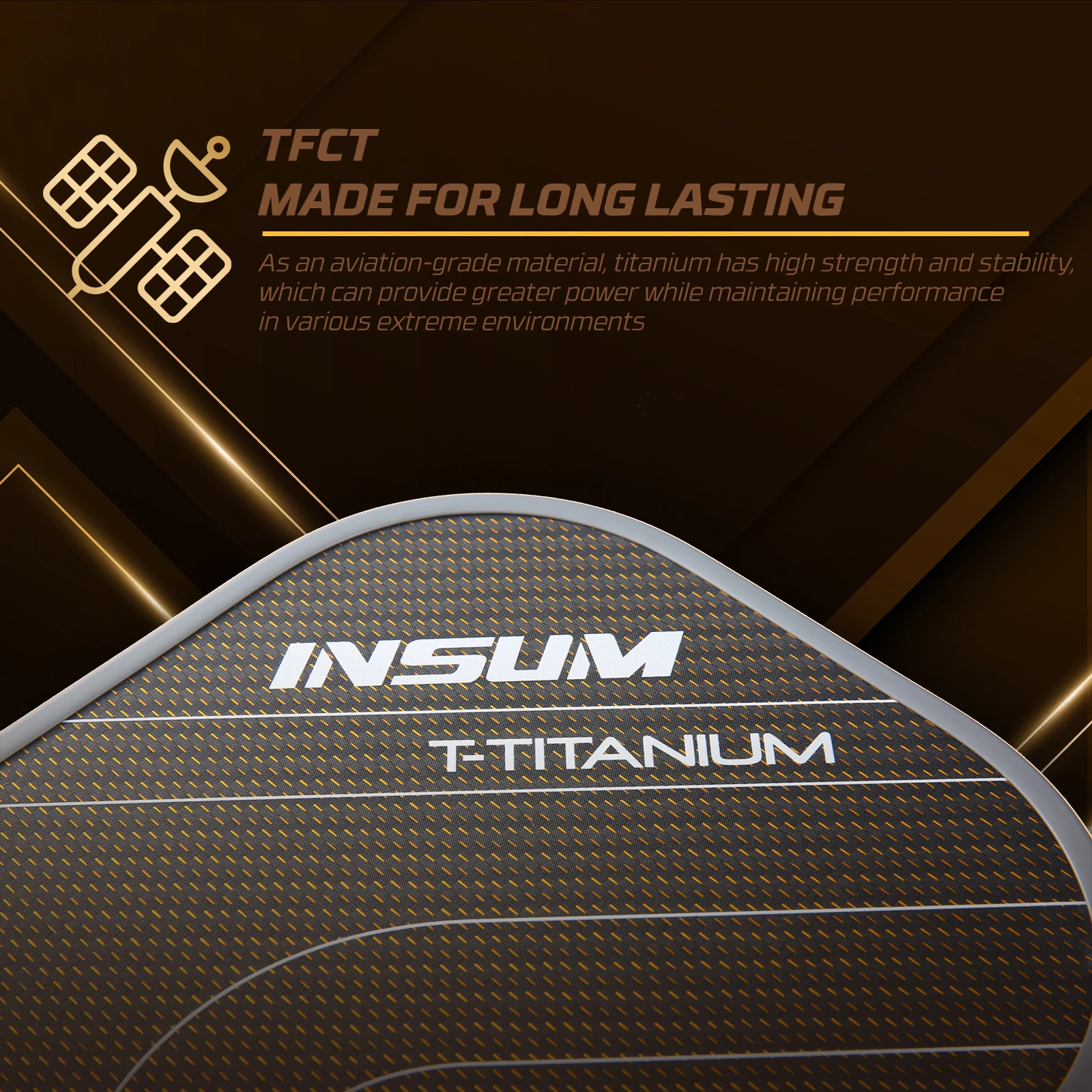 INSUM T-Titanium Pickleball Paddle USAPA certified CTS-Carbon Titanium Surface 1st titanium Tech Pickleball racket High Grit