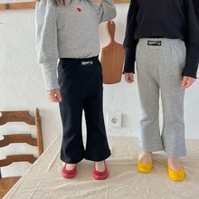 

Girls Solid Trousers Fashion Baby Girl Flare Pants New Children Casual Pants Cotton Toddler Kids Boot Cut Pants Spring Clothes