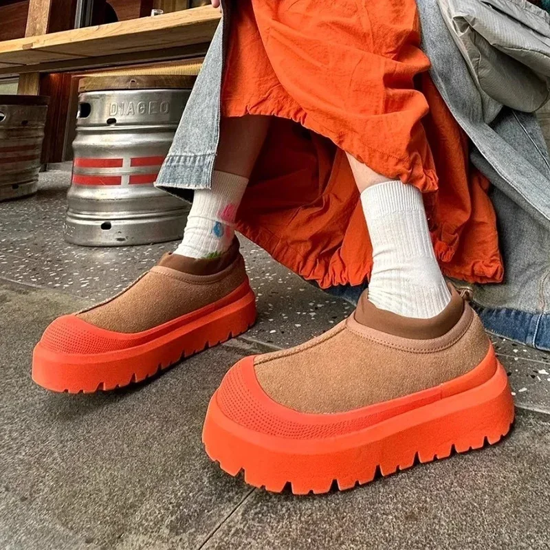 

Flats Loafers Platform Ankle Women Shoes Winter Casual Suede Cotton Shoes New 2024 Fashion Designer Outdoor Walking Boots Femme