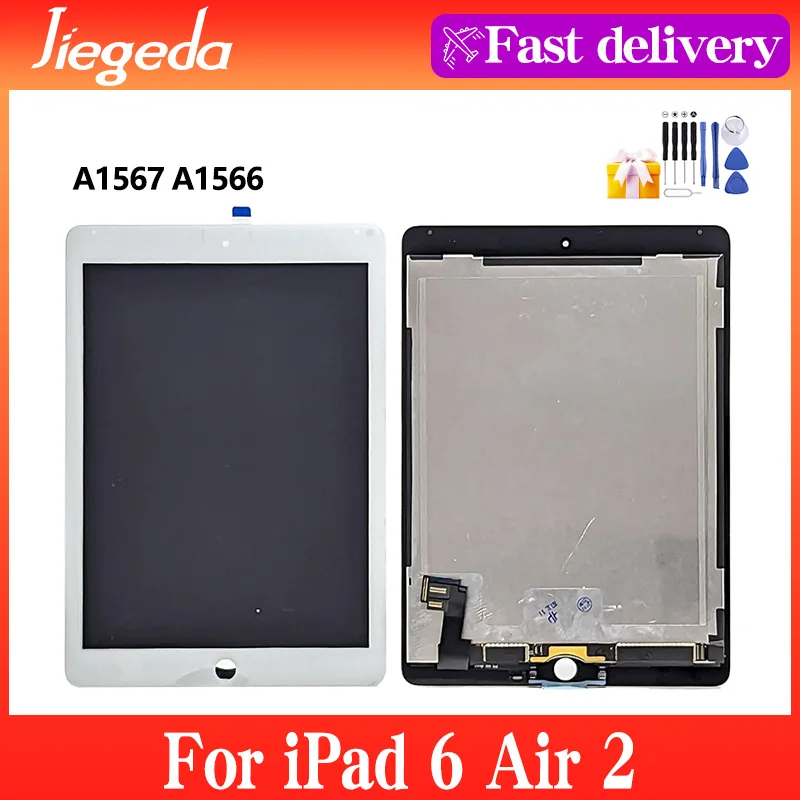 Lcd Originale 9.7 "Per Ipad Apple Ipad 6 Air 2 A1567 A1566 Display Lcd Touch Screen Assembly Digitizer Sostituzione Per Ipad 6 Air2