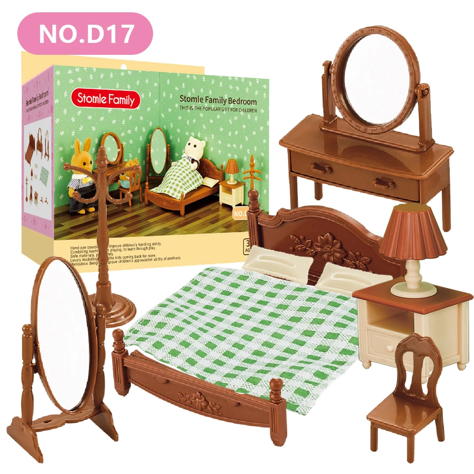 Forest Family Doll 1:12 Dollhouse Kitchen Accessories Mini Model Reindeer Animal Miniature Furniture Pretend Play For Girl Gifts
