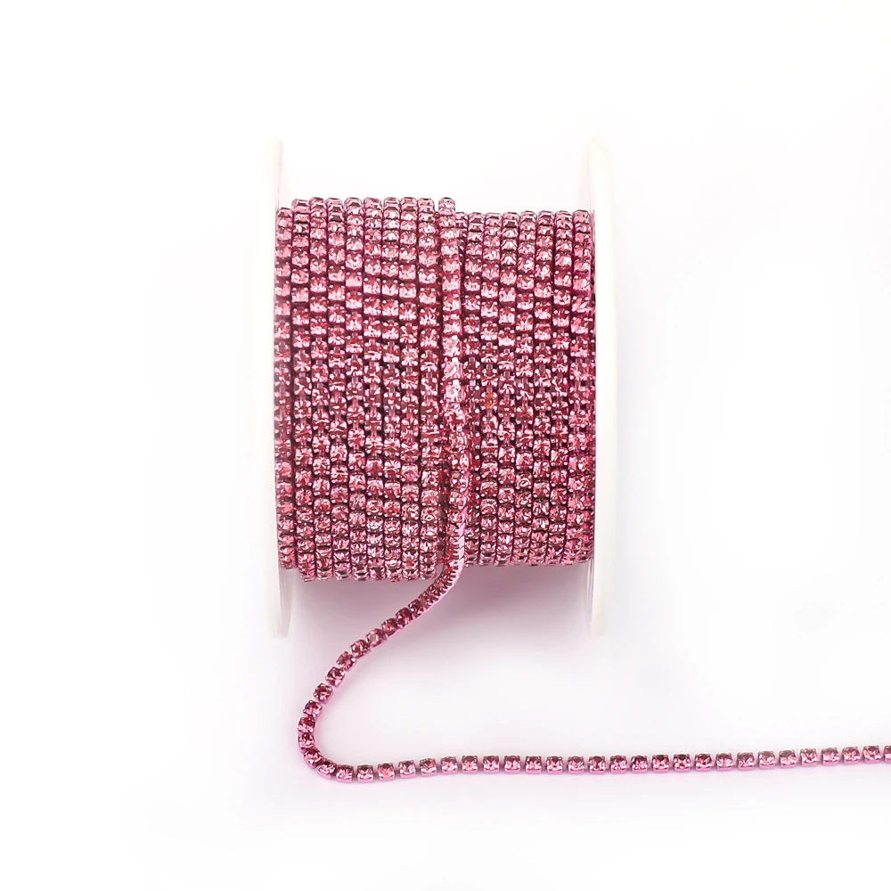 Vibrant Rhinestone Cup Chain with Colorful Base
