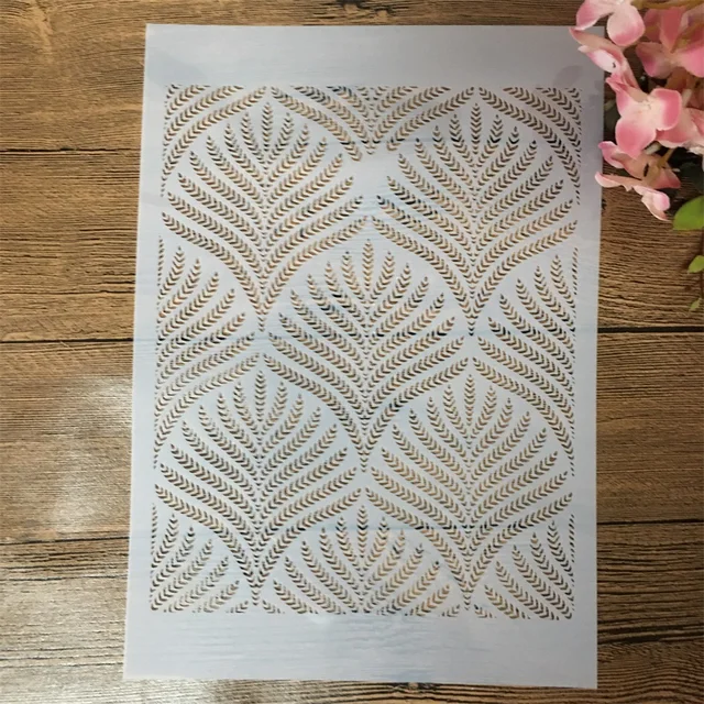 A4 29cm Leaf Geometry DIY Layering Stencils: Adding Elegance and Creativity to Your Craftwork