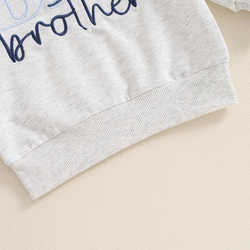 Sibling Letter Embroidery Matching Sweatshirts - Image 6
