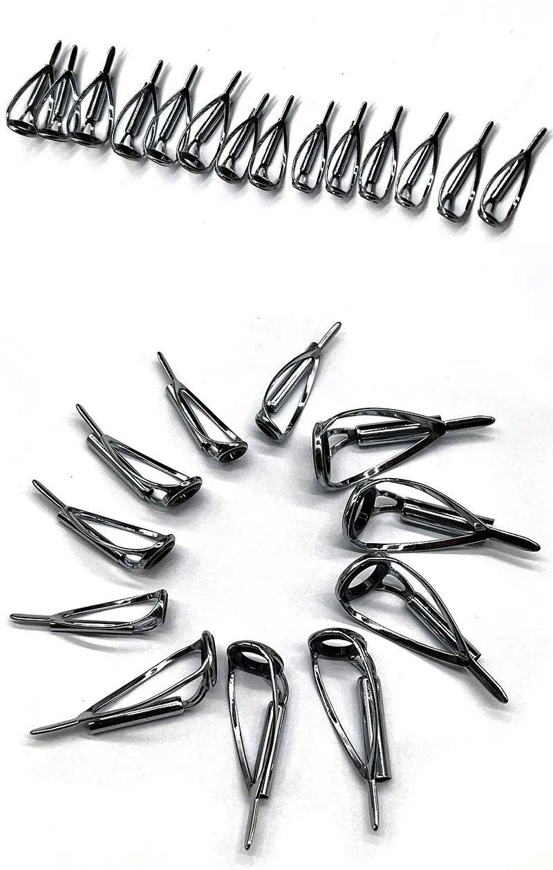 TN07 5PCS Fishing Rod Tip Guides Rod Eye Building Smooth Iron Fishing Rod Guides Ring Saltwater Repair Kit For Fishing