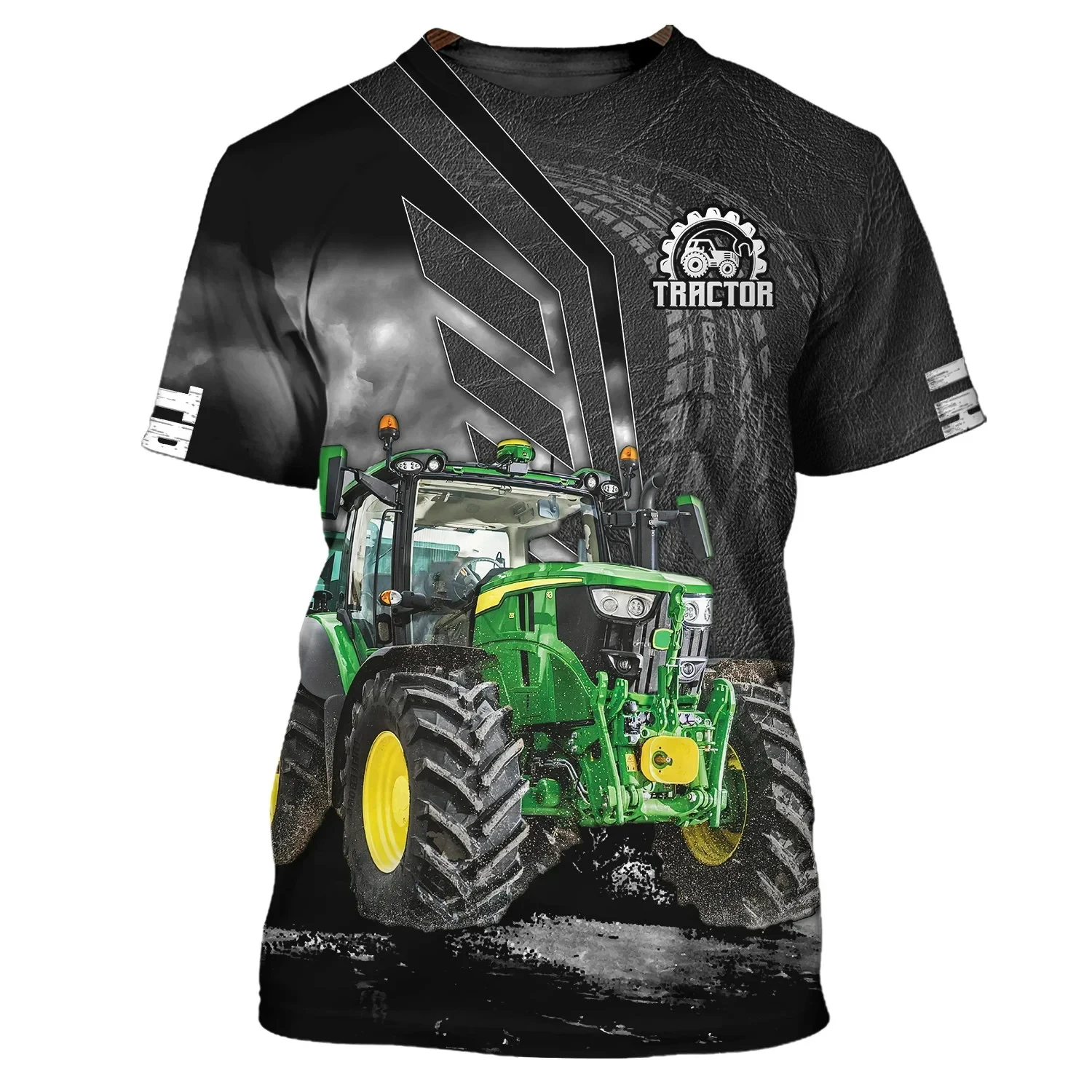 Summer Funny Farm Tractor Pattern 3D Print Men's T-shirts Casual Short Sleeve Oversized Pullover Fashion Streetwear Men Clothing 3