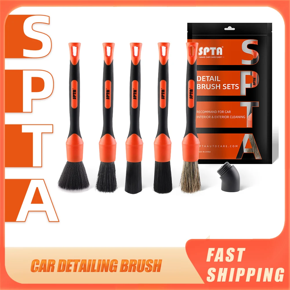 

SPTA 5Pcs Car Detailing Brush Set Car Cleaning Brushes For Car Dashboard Wheel Air Outlet Detail Brush Auto Car Cleaning Tools