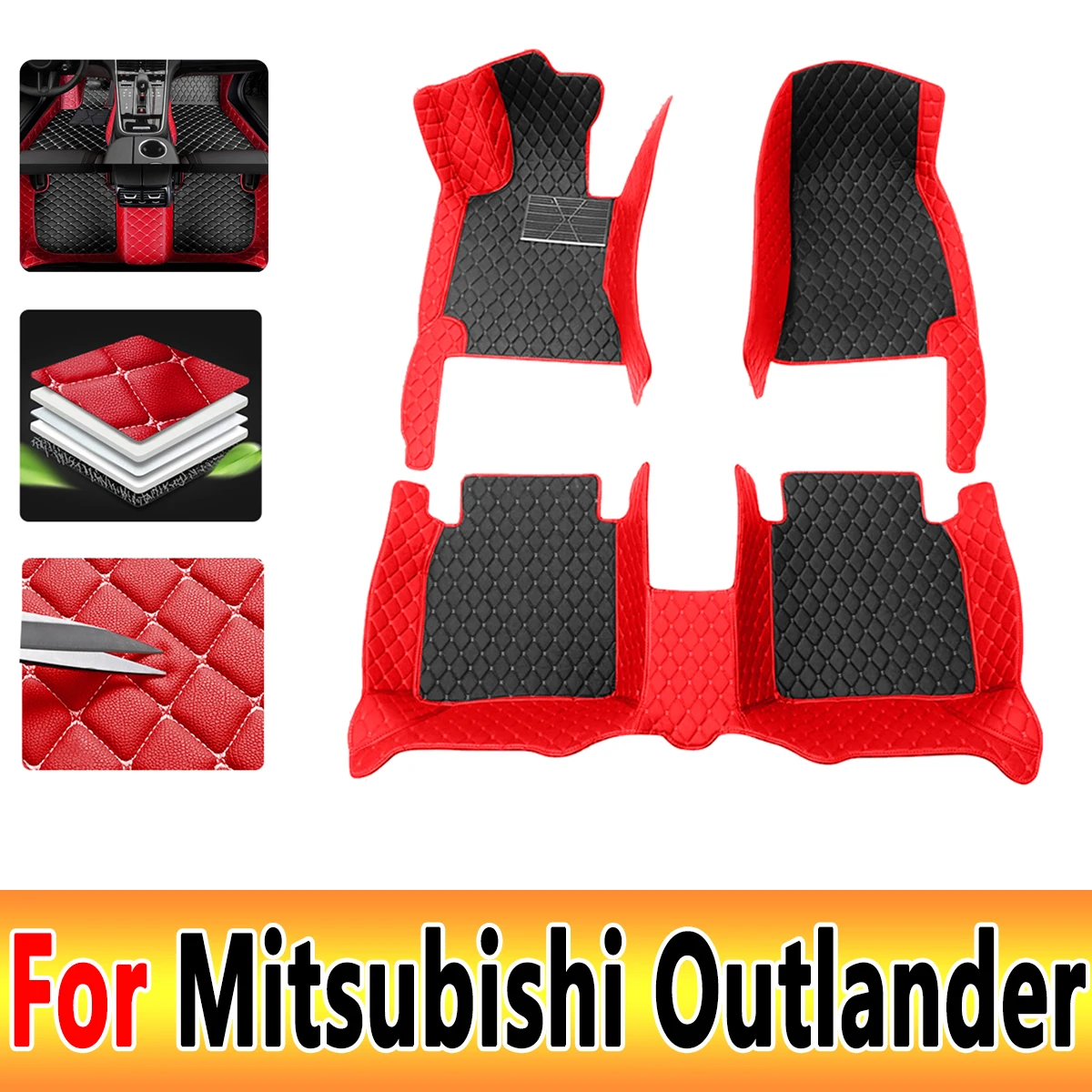 

Hybrid Vehicle Car Mats For Mitsubishi Outlander PHEV GN 2022~2023 5seat Leather Pad Car Floor Mats Tapis De Sol Car Accessories