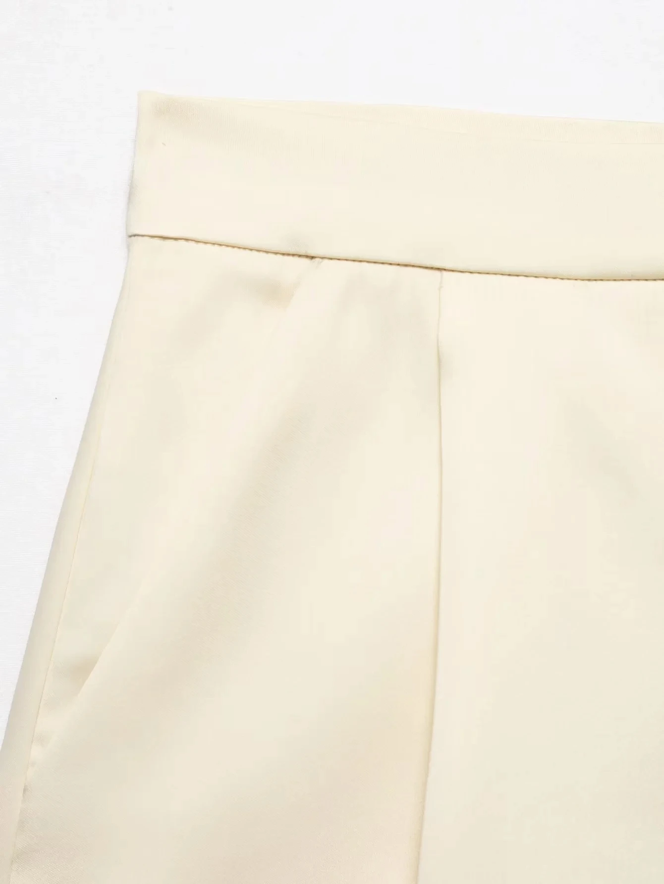 KONDALA Vintage Casual Chic Damen Shorts Schicke Gelbe Spitze Taschen Reißverschluss Shorts Neue Mode 2026 Frühling Sommer Urlaubsshorts – Detail 6