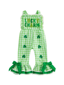 Green Shamrock Baby Romper 1