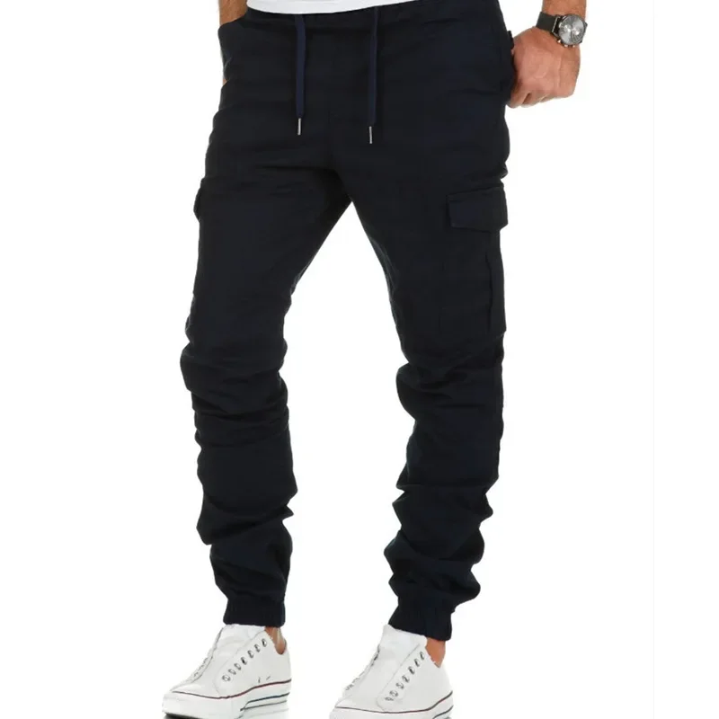 Spring and Autumn Work Clothes Multi Pocket Pants Men's Woven Casual Pants Loose Sports Leggings