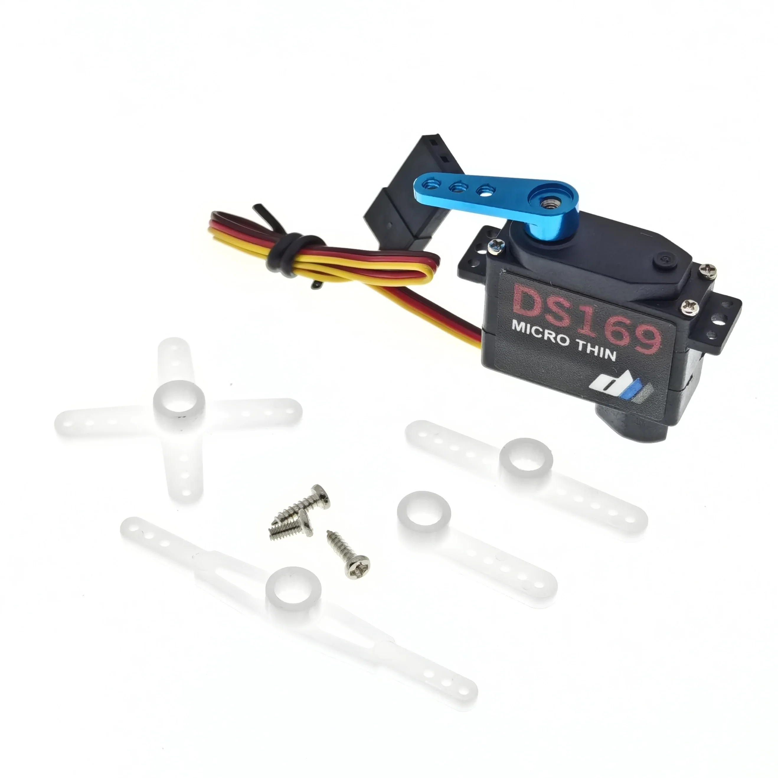 Installation du servo DualSky DS169F 9g dans l'aile d'un planeur RC, câbles bien rangés