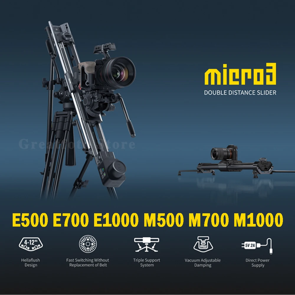 

ZEAPON Micro 3 E500 E700 E1000 M500 M700 M1000 Motorized Slider DSLR Camera Video Double Distance Portable Slider PS-E1 PD-E1