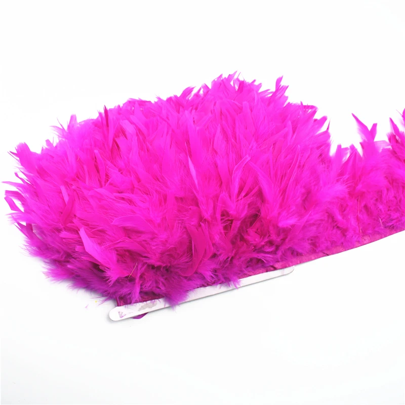 Turkey Feather Fringe Ribbon 5-6inch Turkey Feathers Trim Skirt Dress Feather Decoration 2yards/Lot