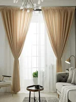 Japanese Style Log Wind Gauze Curtain 1PC Curtains for Living Room Bedroom Balcony 1