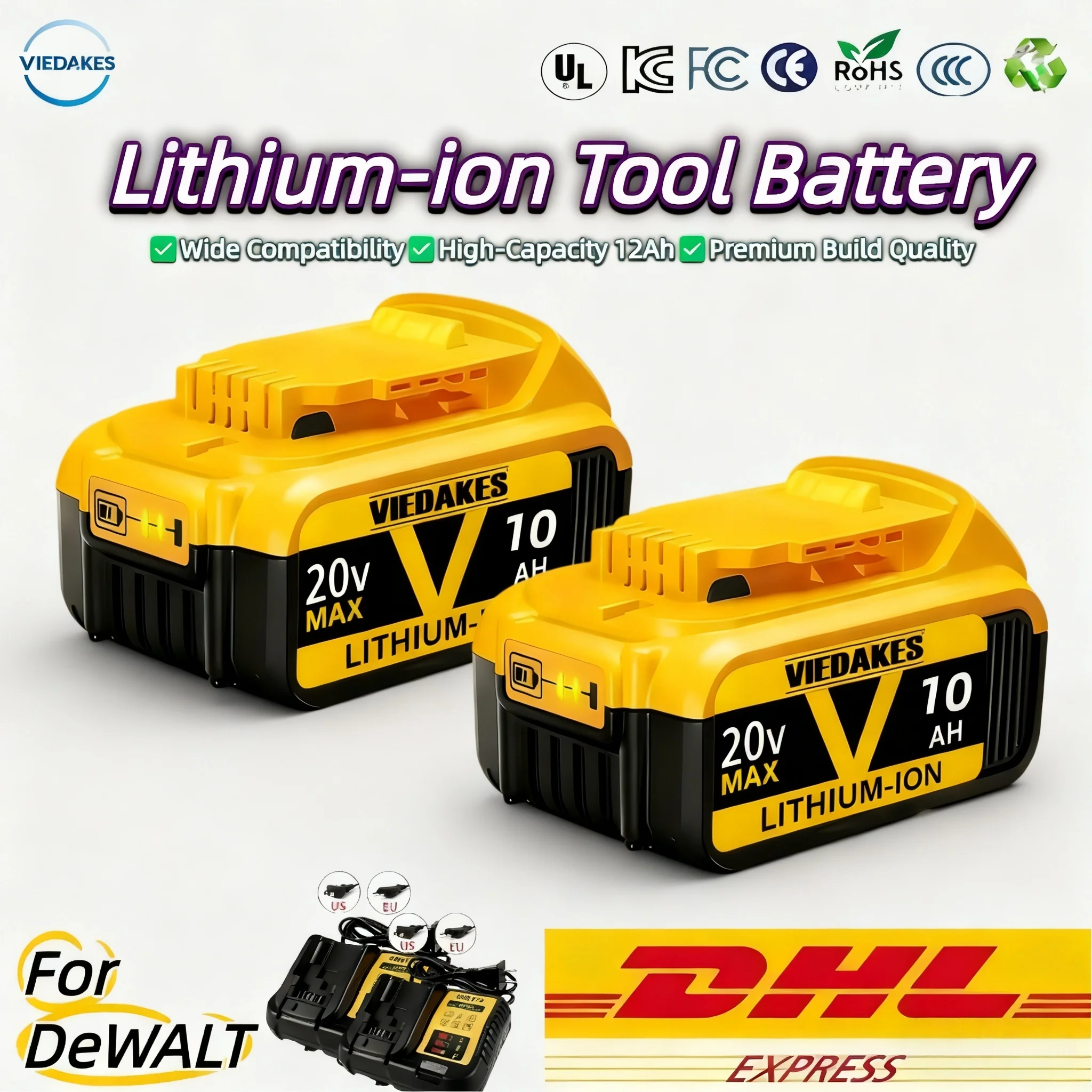 ✅20V 12Ah Battery for DeWalt Power Tools DCF887 DCG405 DCD791 DCF922 20V Lithium Battery Replacement⚡very good tool battery🔨
