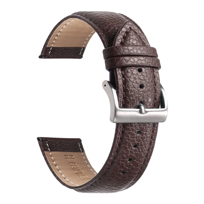 Premium Handmade Genuine Calfskin Leather Watch Strap - High-Quality Stitching, Unisex Design