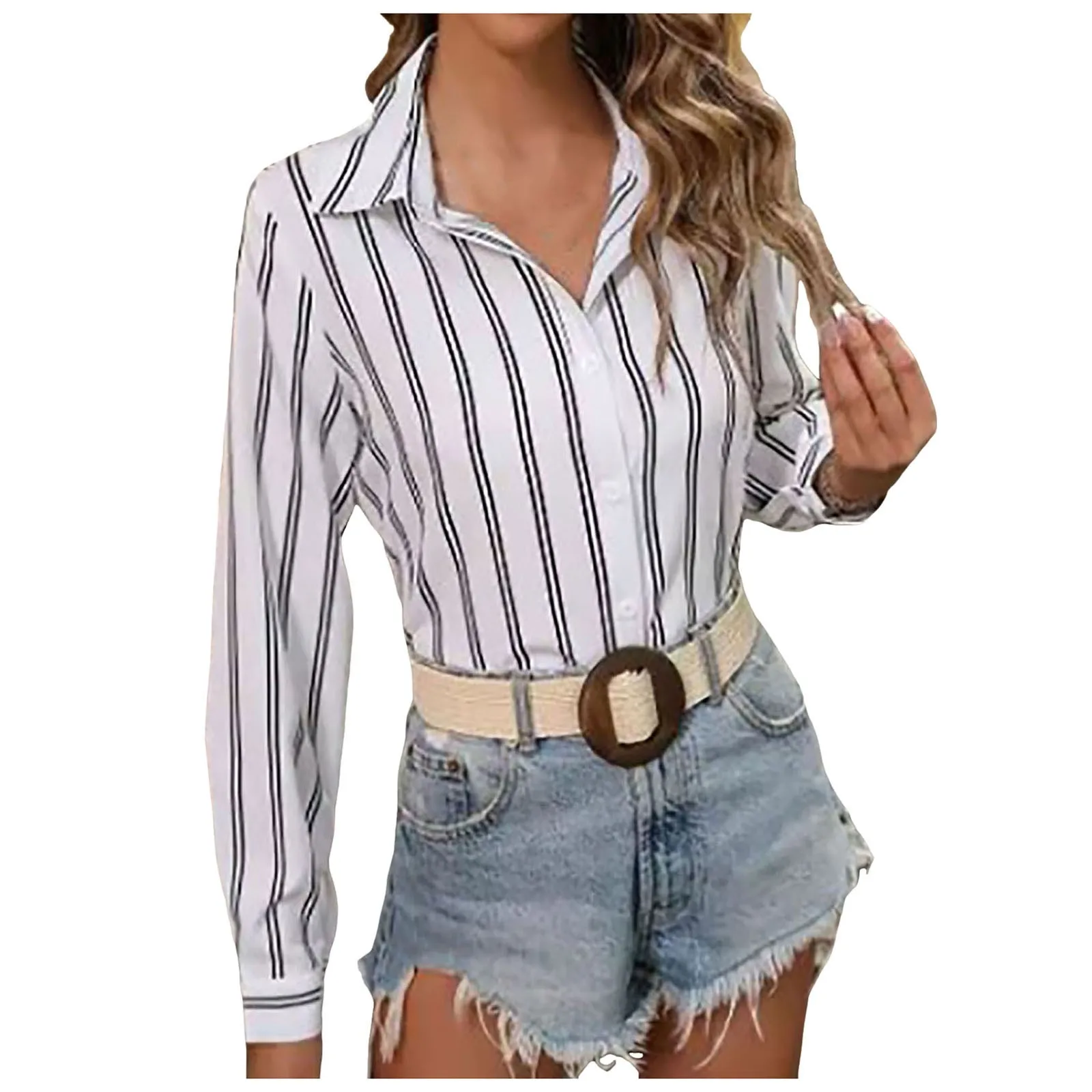 S4974cf5b0e06444aae3864aa6ee9fd5bT Elegant Loose Fit Long Sleeve Blouse for Stylish Women at Great Prices