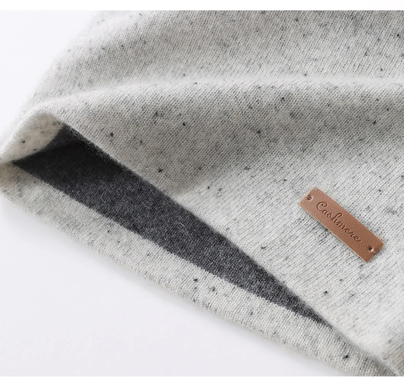 Luxuriöse High-End-Mütze aus reinem Kaschmir für Herbst und Winter, Unisex, gestrickt, doppellagig, verdickt, warm, Gehörschutz – Detail 9