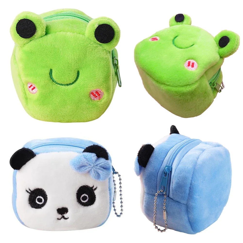 Plush toys plush coin purse Portable Cute Plush Coin Purse Panda Animal Small Coin Purse Zipper Money Wallet for Children Kids Birthday Gift