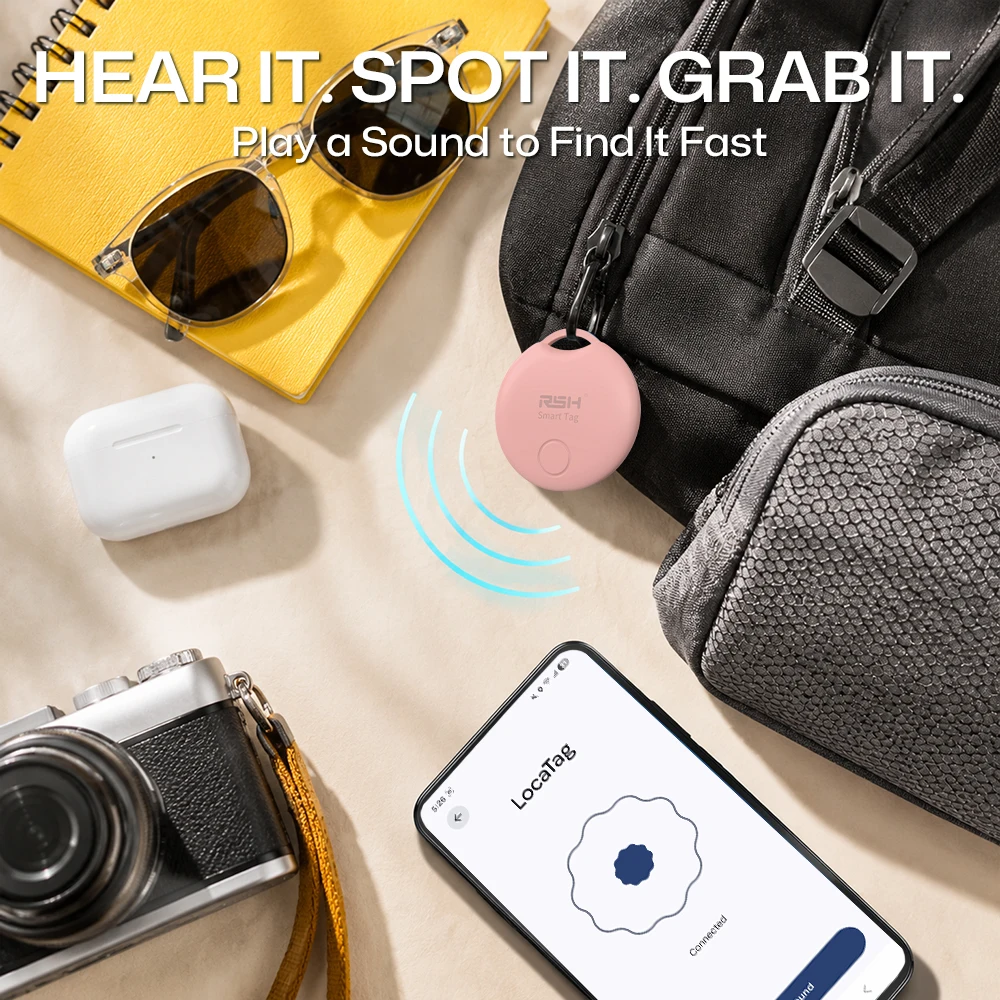 Bluetooth Smart Tag Anti-Loss Finder and Mini Tracker for Keys, Wallets, and Bags