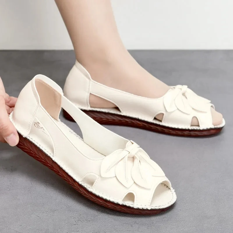 PlusSize42WomenShoesFashionPeepToeSlipOnSandalLoafersShoes