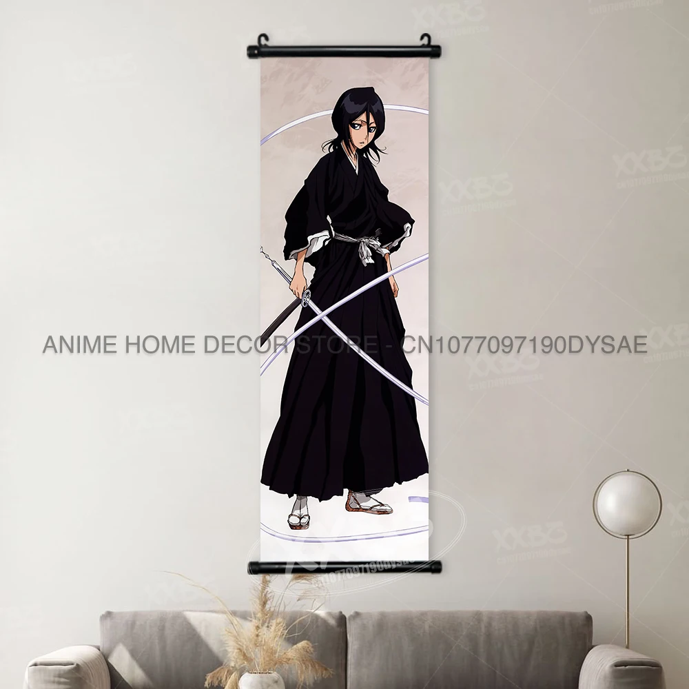 Bleach Anime Art Scroll: Ichigo & Orihime Decorative Wall Hanging